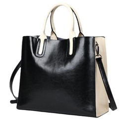 Женская кожаная сумка 8952-1 BLACK WHITE