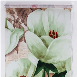 Штора рулонная 3D принт «Тюльпаны белые», 60×200 см (с учётом креплений 3,5 см)