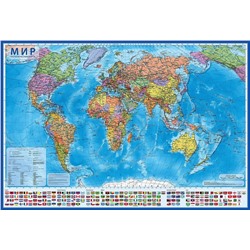 Карта настенная "Мир. Политическая карта" М-1:15млн., 199*134см, ламинир. (КН084)