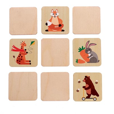 Мемори «Животные» 24 карточки, мешочек, коробка, размер карточки: 4,8 × 4,8 cм, 22,5 × 13,5 × 5 cм