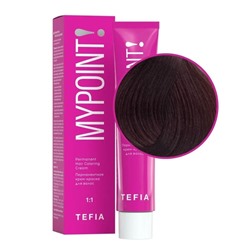 TEFIA Mypoint 6.61 Перманентная крем-краска для волос / Темный блондин махагоново-пепельный, 60 мл