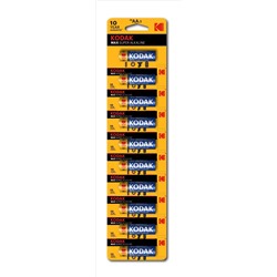 Батарейка LR6 "Kodak MAX", алкалиновая, в отрывной ленте по 10шт.