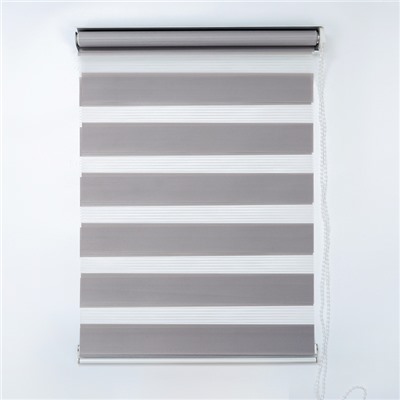 Штора рулонная «День-Ночь», 120×180 см (с учётом креплений 3,5 см), цвет серый