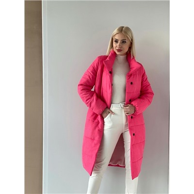 4960 Пальто утеплённое стёганое Premium розовое