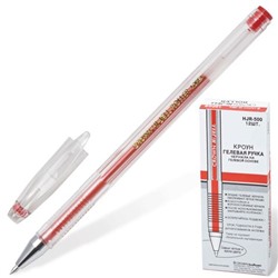 Ручка гелевая Crown красная 0.5мм (HJR-500B)