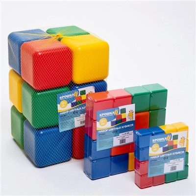 Набор цветных кубиков, 12 штук, 4 х 4 см