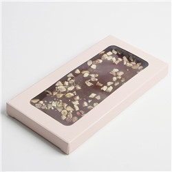Коробка для шоколада «Персик», с окном, 17,3 × 8,8 × 1,5 см