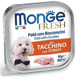 Влажный корм Monge Dog Fresh для собак, с индейкой, консервы, 100 г