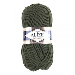 Пряжа для вязания Ализе LanaGold (49%шерсть, 51%акрил) 100гр цвет 29 хаки