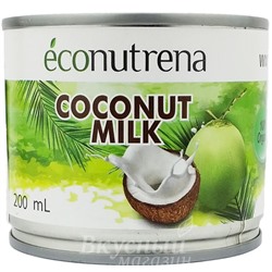Кокосовое молоко органическое 17% Econutrena, 200 мл.