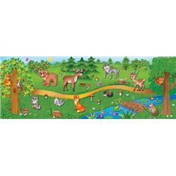 Лесные животные. Панорамка-игра с наклейками (Артикул: 26753)