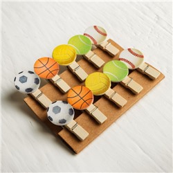 Набор декоративных прищепок «Мячики» набор 10 шт., длина 1 шт: 3,5 см