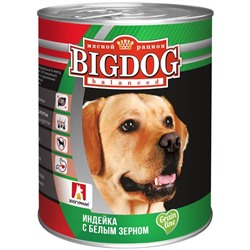 Влажный корм BIG DOG для собак, индейка с белым зерном, ж/б, 850 г