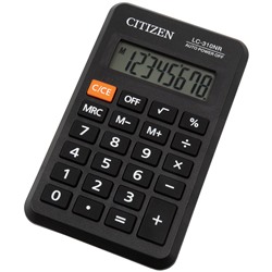 Калькулятор карманный CITIZEN LC-310NR, черный, 8-разрядный, 69*114*14мм