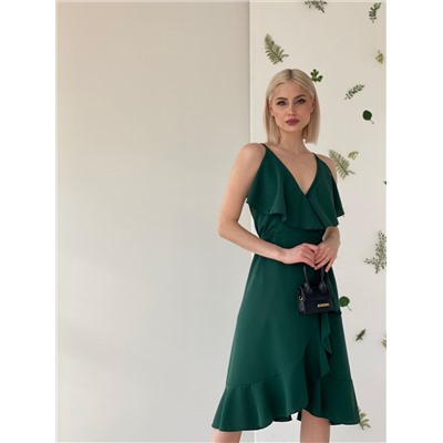 6142 Платье-сарафан с воланами emerald