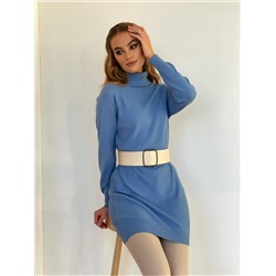 5182 Платье-свитер вязаное голубое