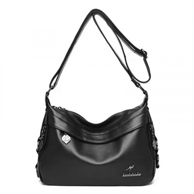 Женская кожаная сумка 9664-4 BLACK