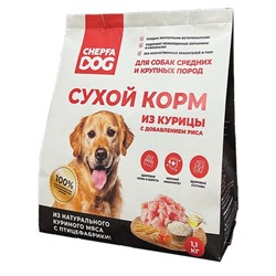 Полнорационный сухой корм CHEPFADOG для собак средних и крупных пород, с курицей, 1,1 кг