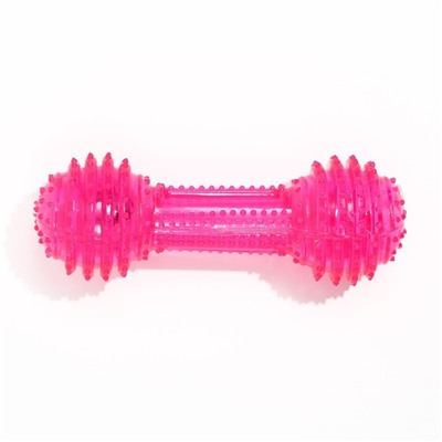 Игрушка светящаяся для собак "Круглая кость", TPR, 15 см, розовая