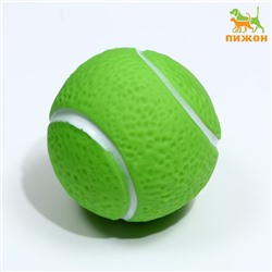 Игрушка пищащая "Теннисный мяч" для собак, 7,5 см, зелёная