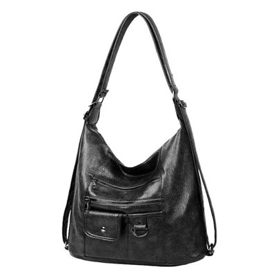 Женская кожаная сумка-рюкзак 206 BLACK