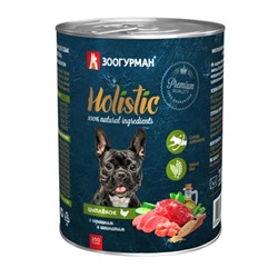 Влажный корм Holistic для собак, цыплёнок с горошком и шпинатом, ж/б, 350 г