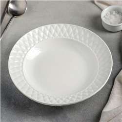 Тарелка суповая Magistro «Блик», d=23 см, цвет белый