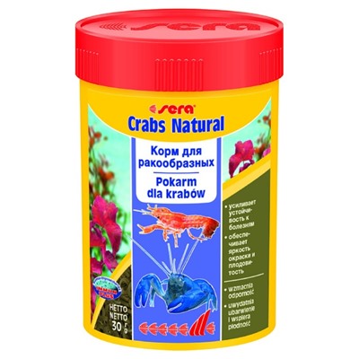Корм Sera Crabs Natural для раков и крабов, 100 мл, 30 г