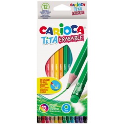 Карандаши Carioca пластиковые стираемые "Tita Erasable" 12цв. (42897)