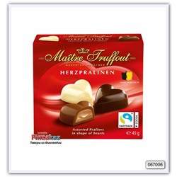 Шоколадные конфеты ассорти «Мини-сердца» Maitre Truffout 45 гр