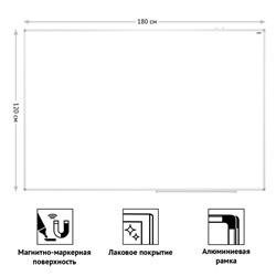 Доска магнитно-маркерная OfficeSpace 120*180см (307396) алюминиевая рамка, полочка