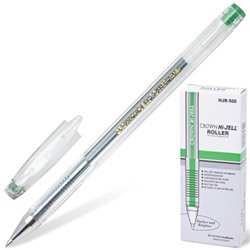 Ручка гелевая Crown зеленая  0.5мм (HJR-500B)