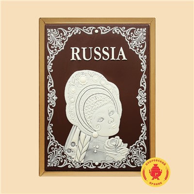 RUSSIA Дама в кокошнике в рамке 700грамм