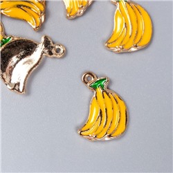 Декор для творчества металл, эмаль "Бананы" жёлтый 1,5х0,9 см