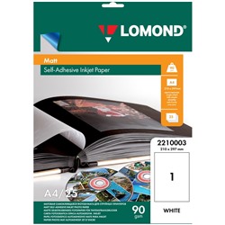 Фотобумага LOMOND для струйной печати А4  90г/м2, 25л. одност. матовая (2210003)