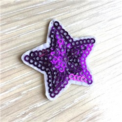Термоаппликация ТАП В5 звезда, цвет фиолетовый 3,5*3,5см