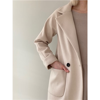 6055 Пальто-реглан с накладными карманами айвори