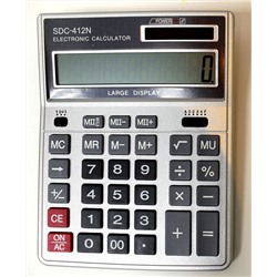 Калькулятор настольный 412N, 12-разрядный, дв. питание, 202*157*12мм