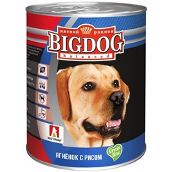 Влажный корм BIG DOG для собак, ягненок с рисом, ж/б, 850 г
