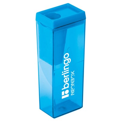 Точилка Berlingo "NeonBox" пласт., 1 отв., с контейнером (BBp_15008) в ассорт.
