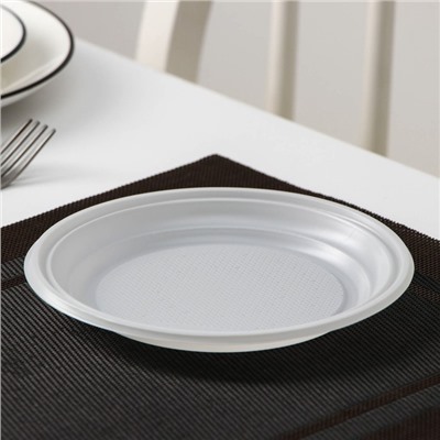Набор одноразовой посуды «Летний №1», на 6 персон, цвет белый