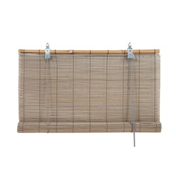 Бамбуковая рулонная штора, 120х160 см, цвет серый
