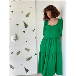 5912 Платье-парашют зелёное