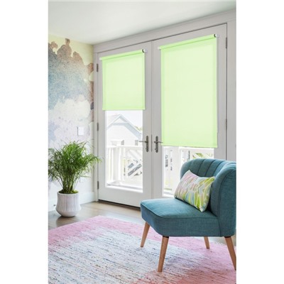 Рулонная штора на балконную дверь, 52х215 см, цвет светло-зелёный