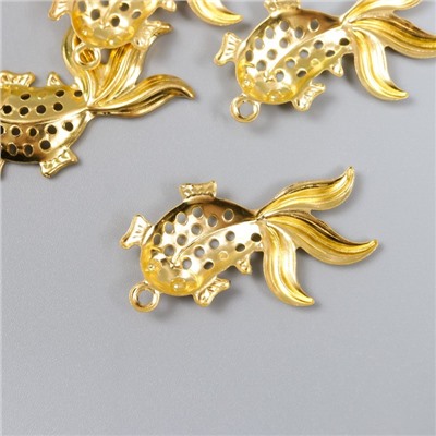 Декор металл для творчества "Золотая рыбка" золото WA-745 2,5х3,6 см