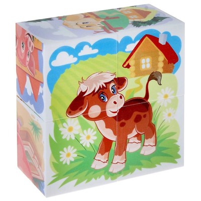Кубики «Домашние животные. Малыши», 4 штуки