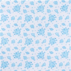 Ткань на отрез ситец 95 см 98031 Коты цвет голубой
