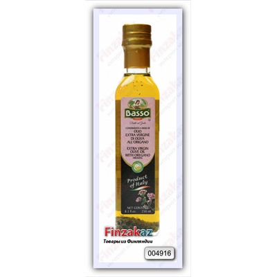 Масло Basso оливковое нерафинированное высшего качества, ароматизированное (орегано) 250 мл