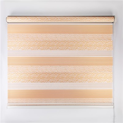 Штора рулонная «День-ночь. Паутинка», 90×180 см (с учётом креплений 3,5 см), цвет золотистый