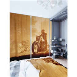 Фотошторы «Силуэт мотоциклиста», размер 150 × 260 см, димаут